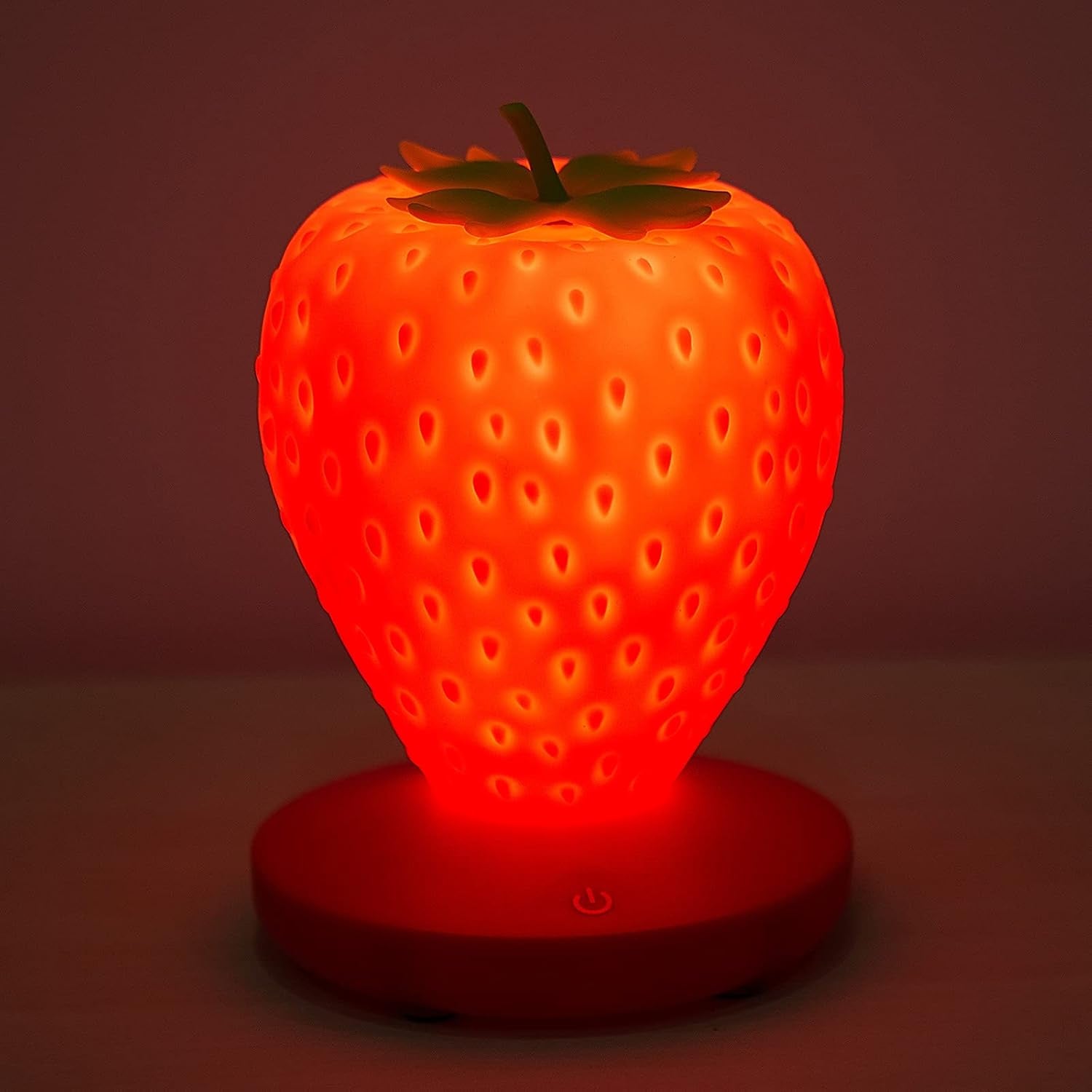 Strawberry Night Light Cute Silicone Strawberry Lamp LED Decorative Night Light Kawaii Strawberry Gifts 3 Modes Touch Gift for Christmas Room Decor(Red)